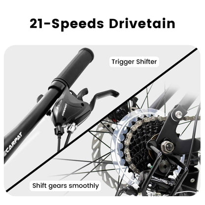 26" Full-Suspension Mountain Bike | 21-Speed, Disc Brakes & Dual Shock Absorption
