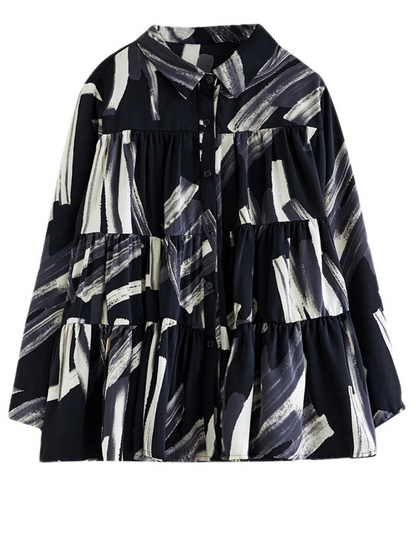 Trendy Women's Babydoll Loose Button Up Top | Eva Trends