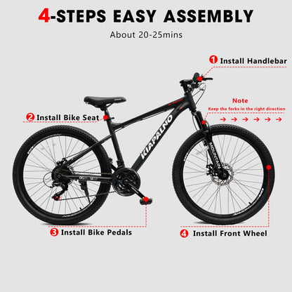 26" All-Terrain Mountain Bike | 21-Speed, Mechanical Disc Brakes & Front Suspension
