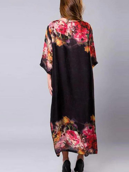 Dreamy Women's Rose Silk Maxi Dress | Eva Trends
