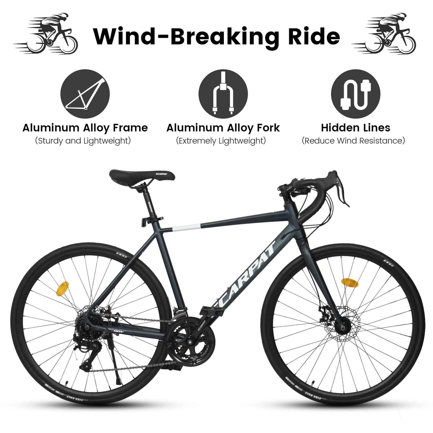 700C Road Bike | 16-Speed, Aluminum Frame, Disc Brakes & Aerodynamic Design
