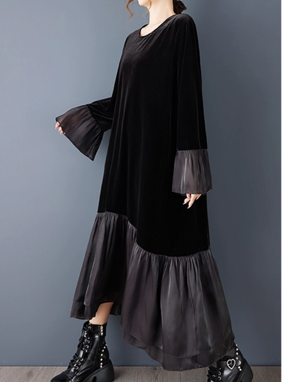 Elegant Velvet Ruffle Midi Dress for Women | Eva Trends