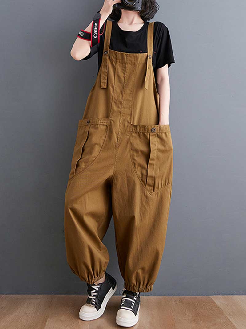 Cotton Nine-Point Overalls - Relaxed & Comfortable | Eva Trends