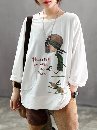 Jodie Chic Vintage Cartoon Women's  Top | Eva Trends