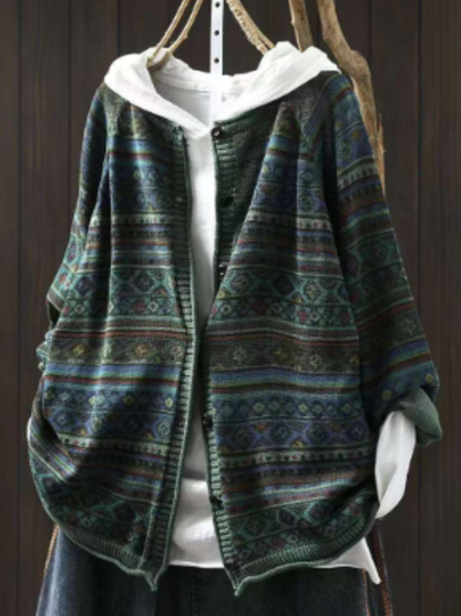 Women's Fashionable Daily Look Crew Neck Buttons Sweater