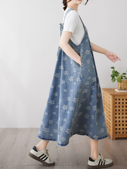 Women's Summer Relaxed Printed Salopette | Eva Trends