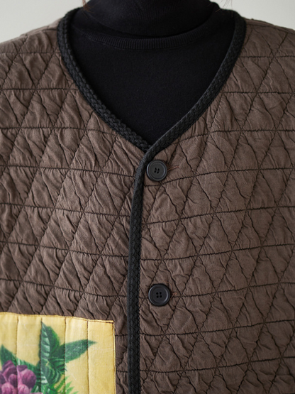 Women’s Winter Relaxed & Comfy Modern Patch Sleeveless Coat