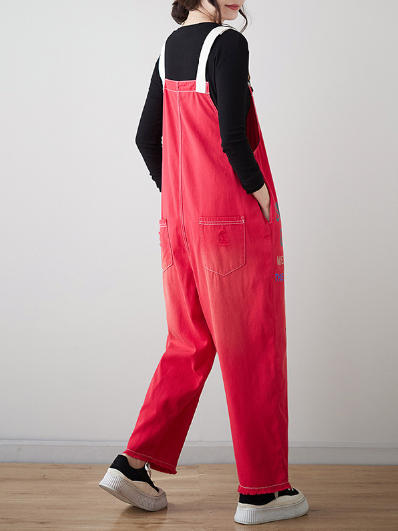 Chic & Trendy Women's Cartoon Denim Overalls | Eva Trends