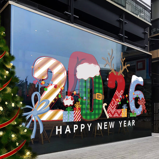 2026 New Year's Day Decoration Christmas Window Stickers