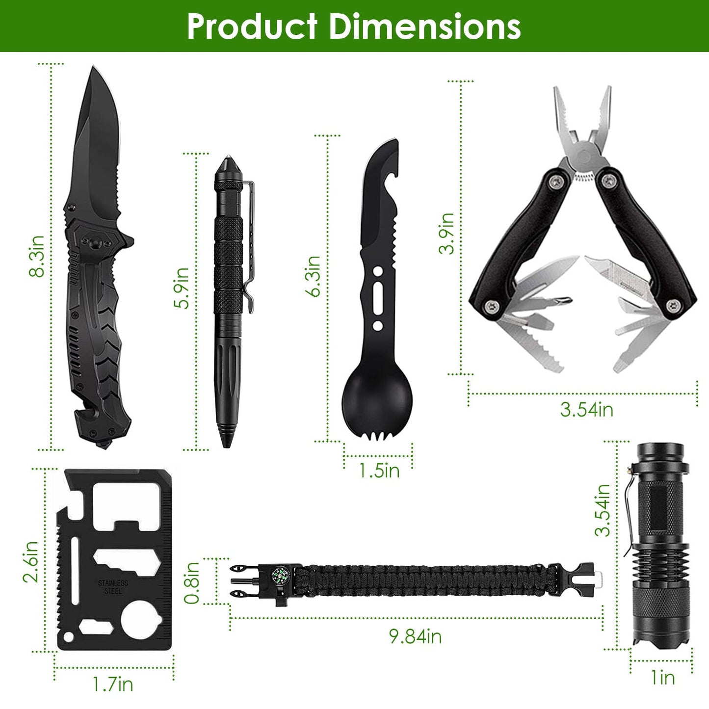 47-Piece Emergency Survival Kit with Tactical Pouch – Hiking, Camping & First Aid