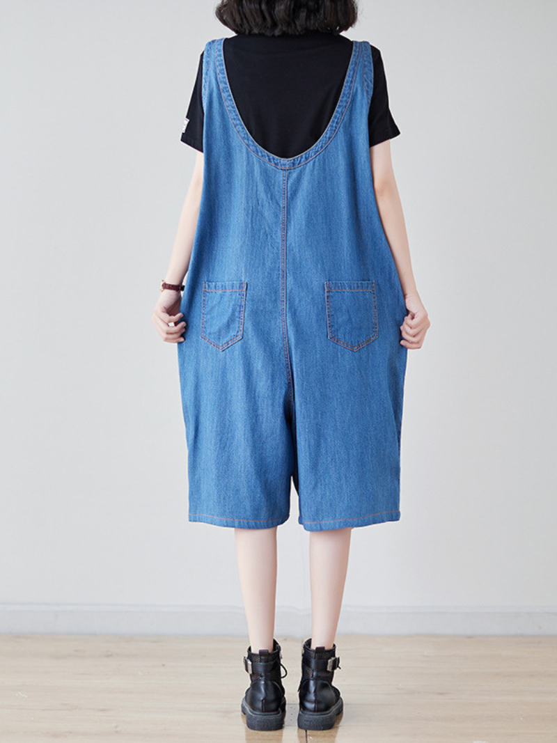 Women's Summer Wide-Leg Large Pocket Dungarees | Eva Trends