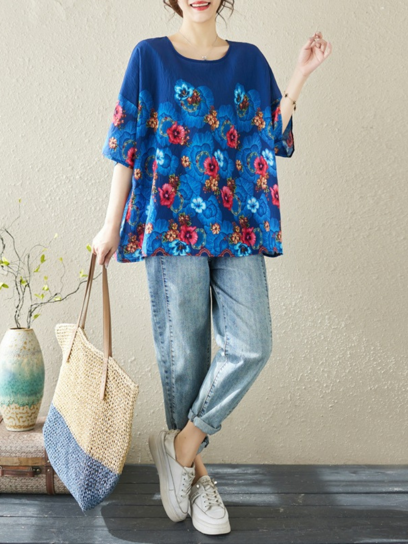 Women’s Stylish  Printed Round Neck Fashionable Tops
