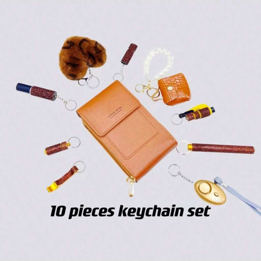 10 Pieces Keychain Set