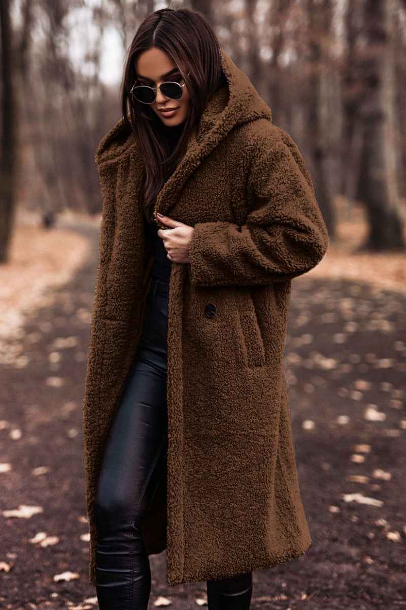 Women's Oversized Hooded Teddy Coat – Plush Warm Winter Coat