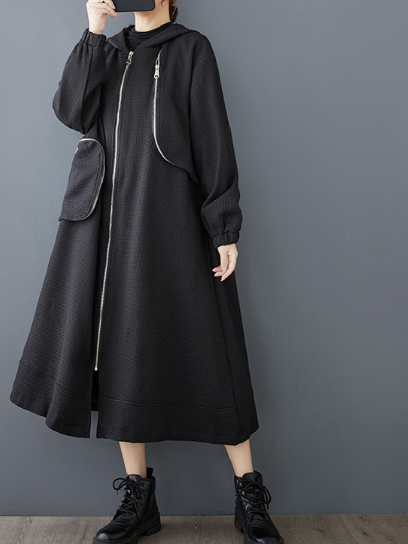 Stylish & Cozy Women's A Line Zipper Dress | Eva Trends