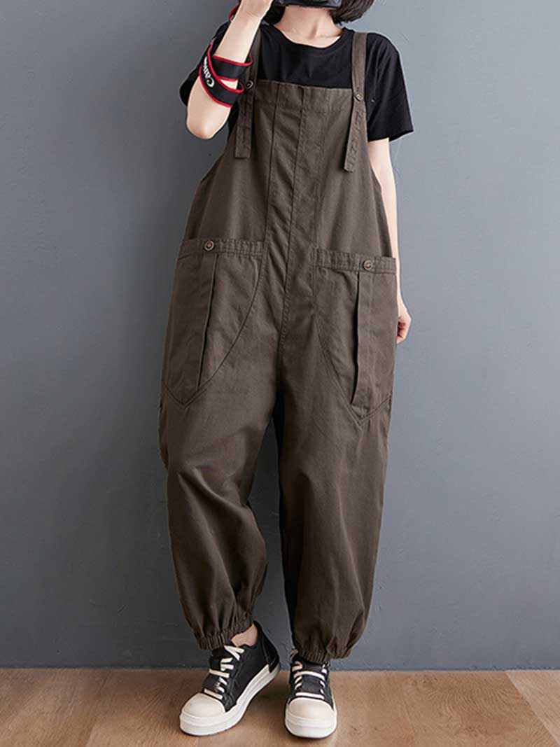 Cotton Nine-Point Overalls - Relaxed & Comfortable | Eva Trends