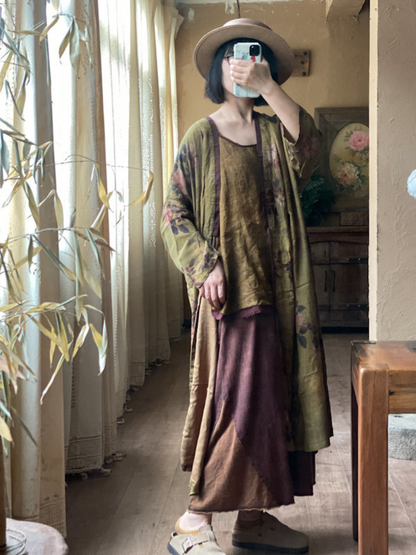 Women's Summer Cool & Comfy Printed  Loose Cardigan Dress