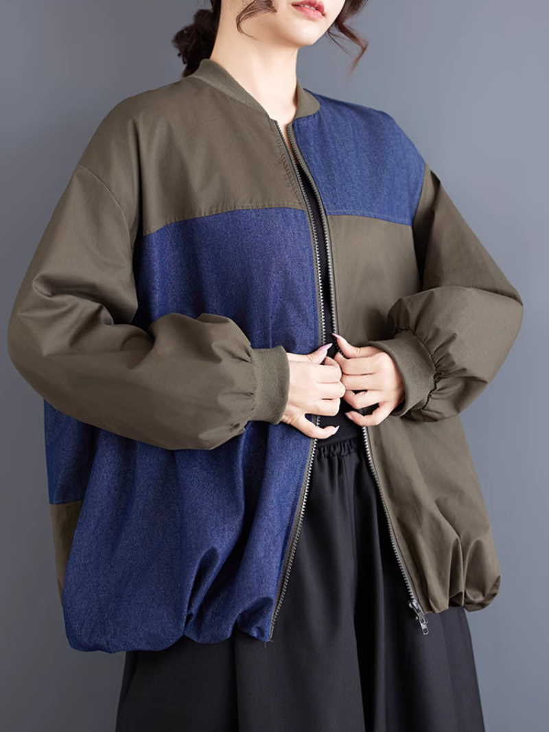 Women’s Classic Winter Warm Stand Collar Black Jacket Top