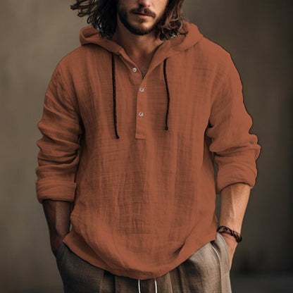Men's Hooded Pullover Sweatshirt – Long Sleeve, 5 Colors, S–XXXL