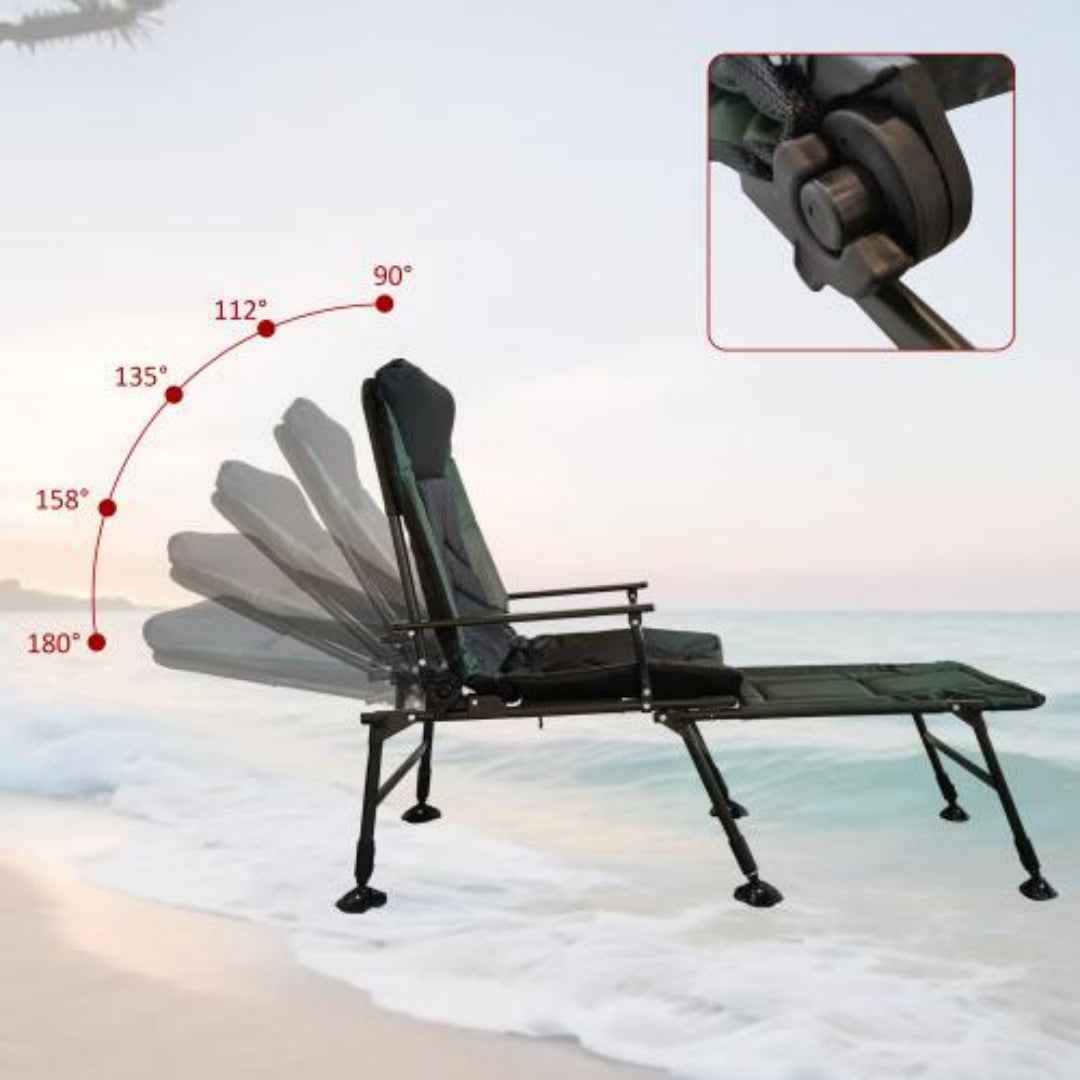 Camping Lounge Chair with Removable Footrest – Reclining Outdoor Chair