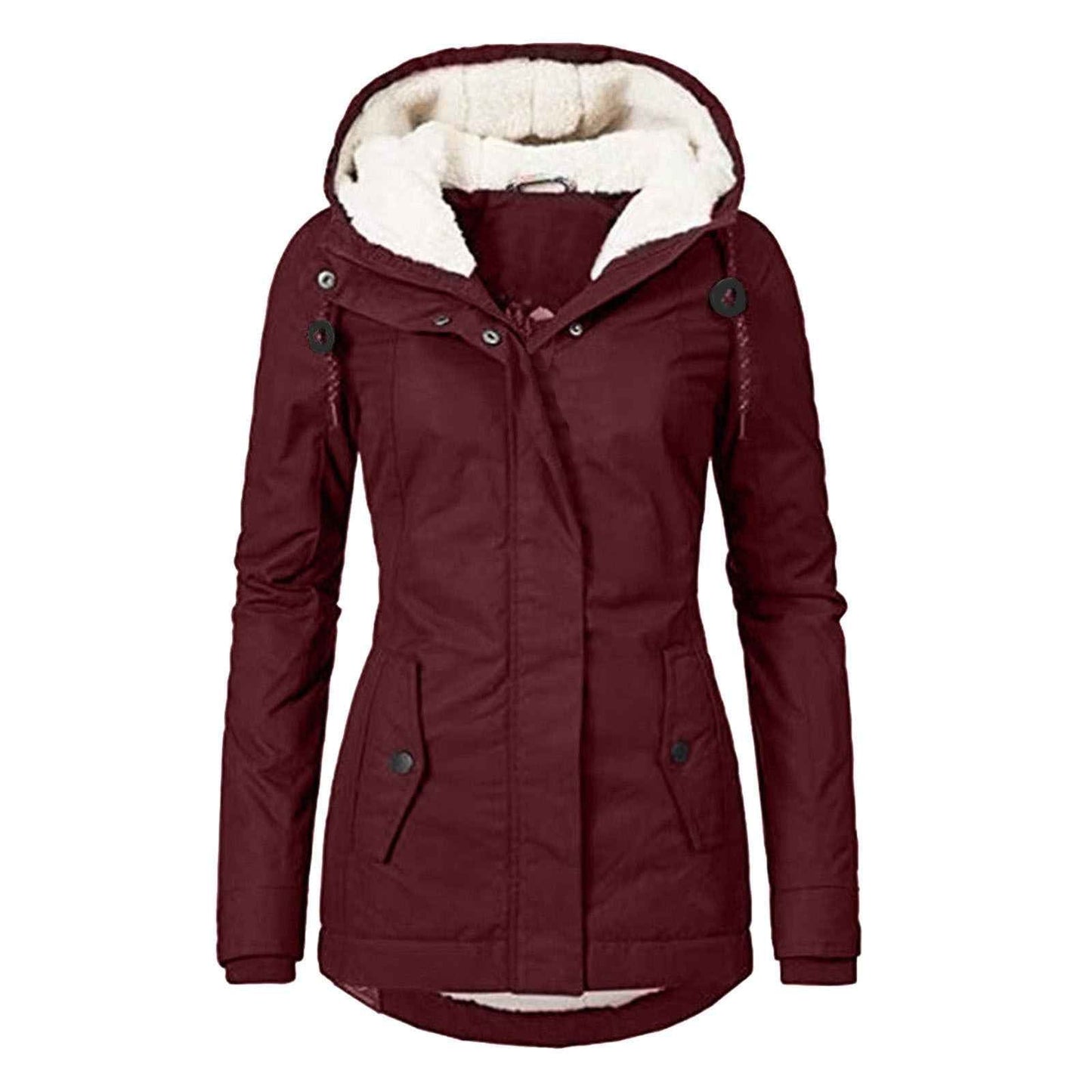 Women's Hooded Fleece Jacket – Warm Casual Outdoor Jacket