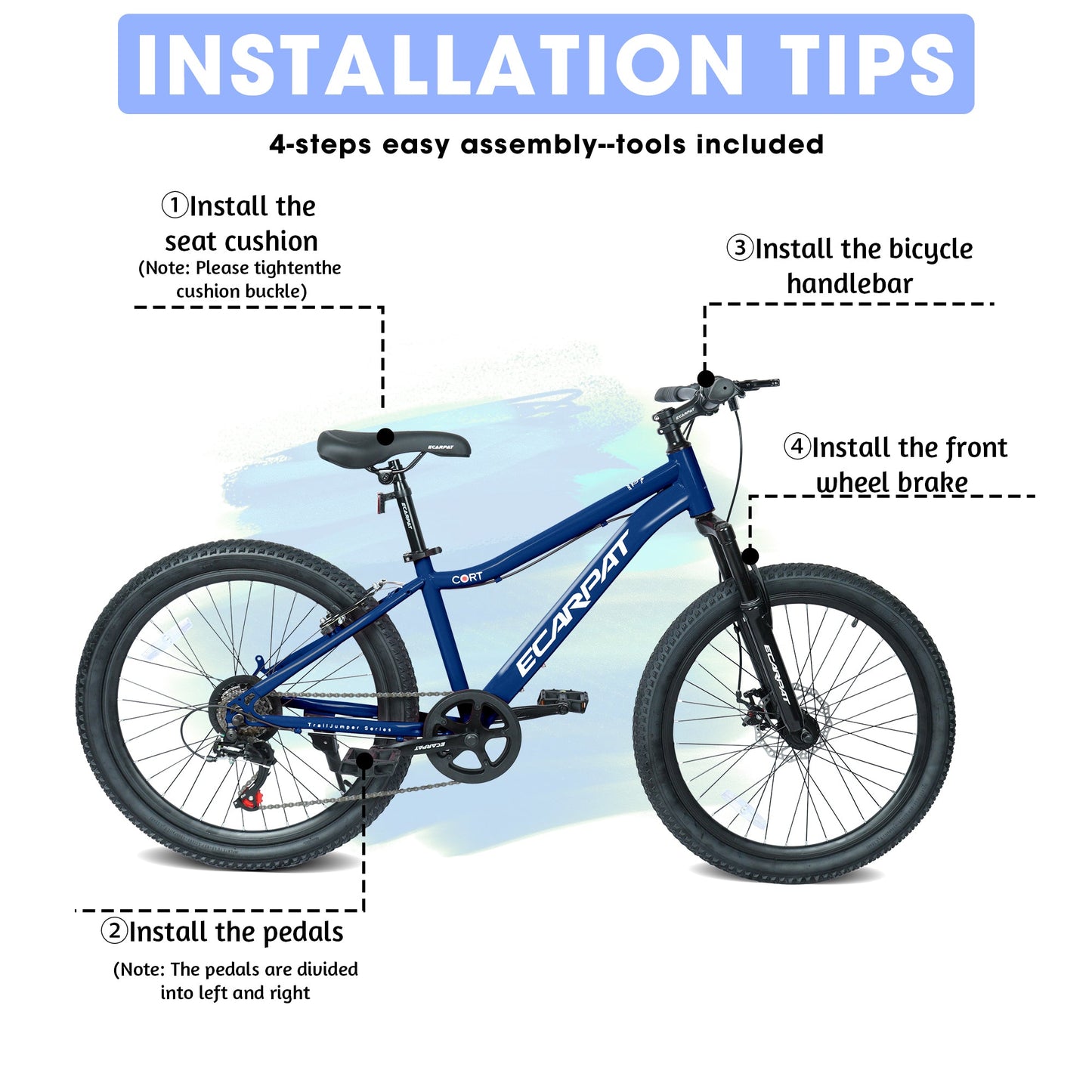 24" Youth Mountain Bike | 7-Speed, Front Disc Brake, Suspension & Alloy Rims