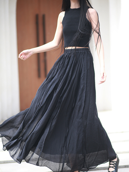 Breezy Weekend Maxi Skirt — Flowing Cotton Gauze, Effortlessly Flattering
