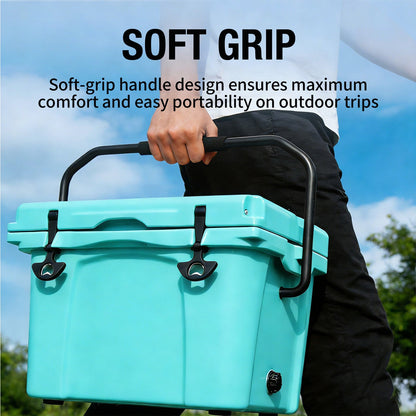 25QT Rotomolded Hard Cooler | 5-Day Ice Retention, Bottle Opener & Cup Holder