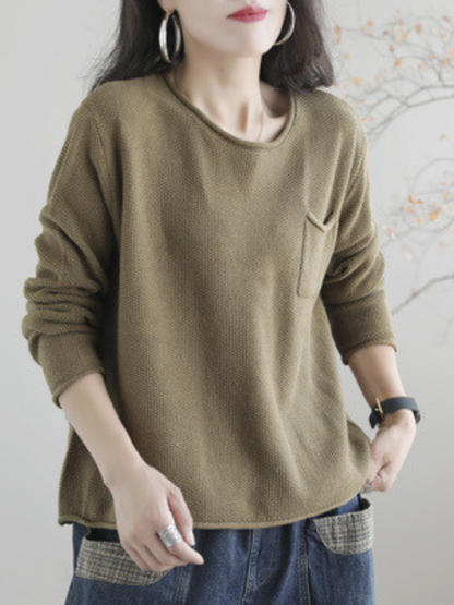 Cozy Retro Women's Knit Loose Sweater | Eva Trends
