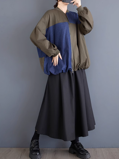 Women’s Classic Winter Warm Stand Collar Black Jacket Top