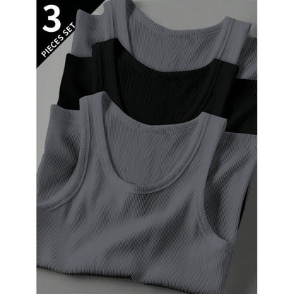 Men's Slim Fit Cotton Tank Top 3-Pack