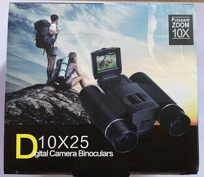 10x25 Digital Camera Binoculars – HD Photo & Video with 1.5" TFT Display & SD Card