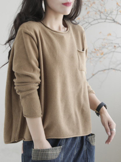 Cozy Retro Women's Knit Loose Sweater | Eva Trends