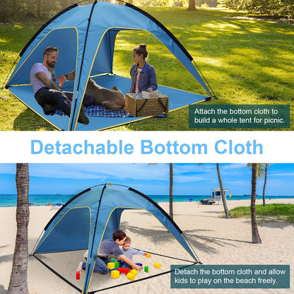 4-6 Person Beach Tent Canopy – UPF 50+ Sun Shelter