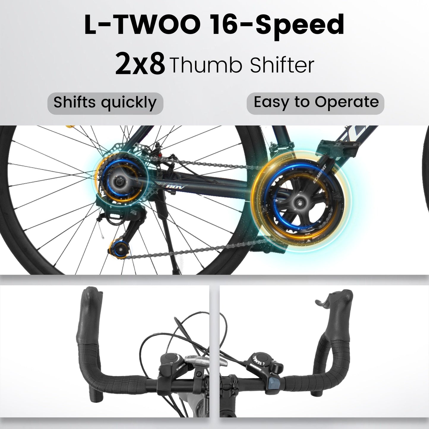 700C Road Bike | 16-Speed, Aluminum Frame, Disc Brakes & Aerodynamic Design