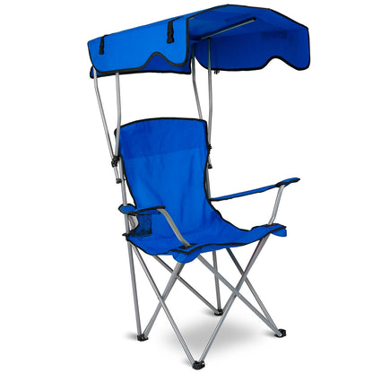 Foldable Camping Chair with Canopy & Cup Holder – 330 lb Capacity