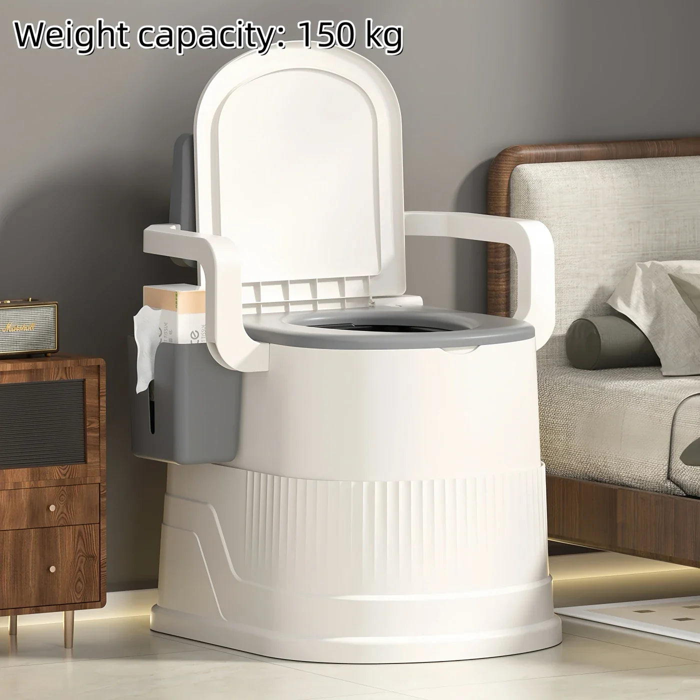 Portable Travel Toilet Chair for Adults Odor-proof, Easy-to-Clean Sanitary Camping Toilet