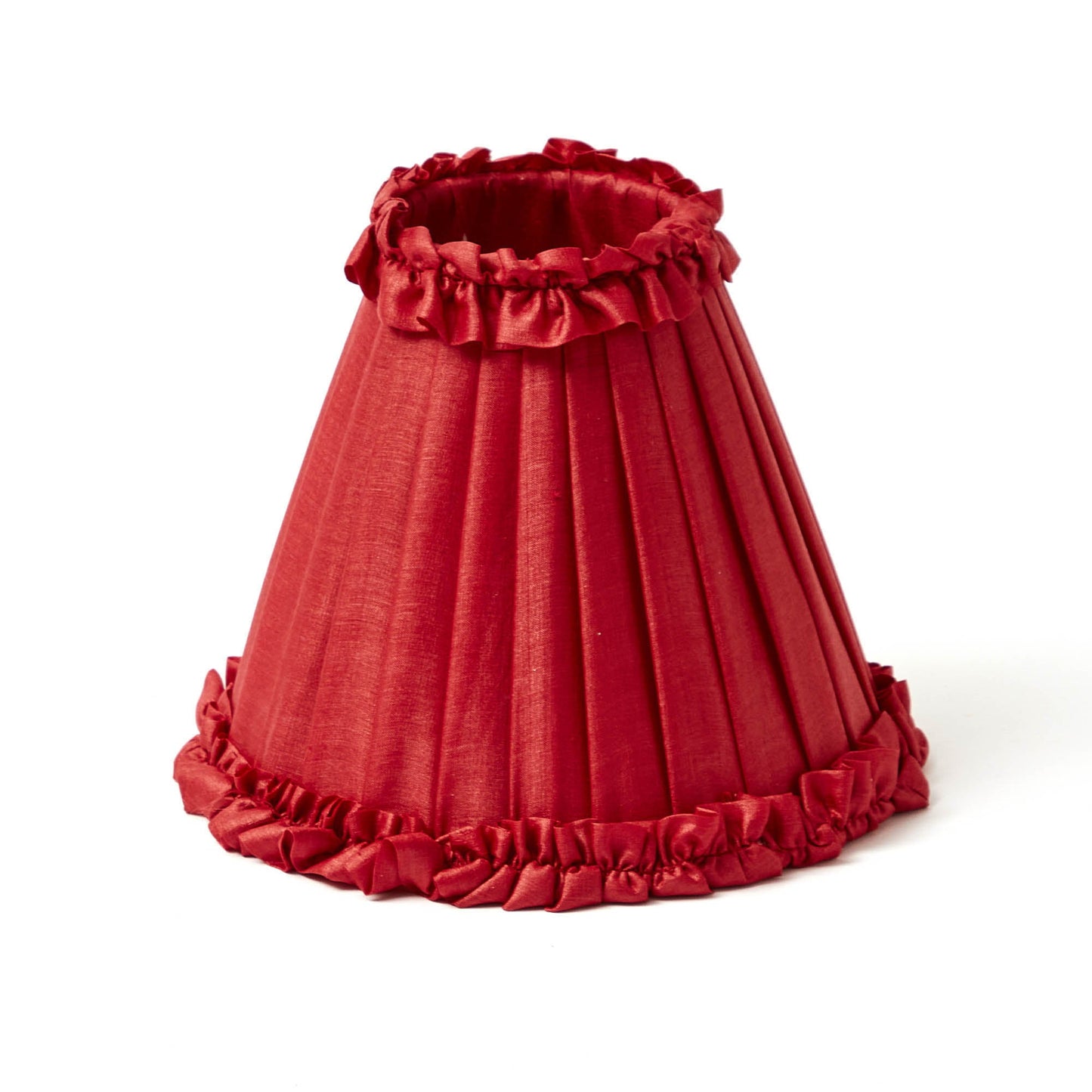 Edie Rechargeable Lamp with Red Frilled Shade (18cm)
