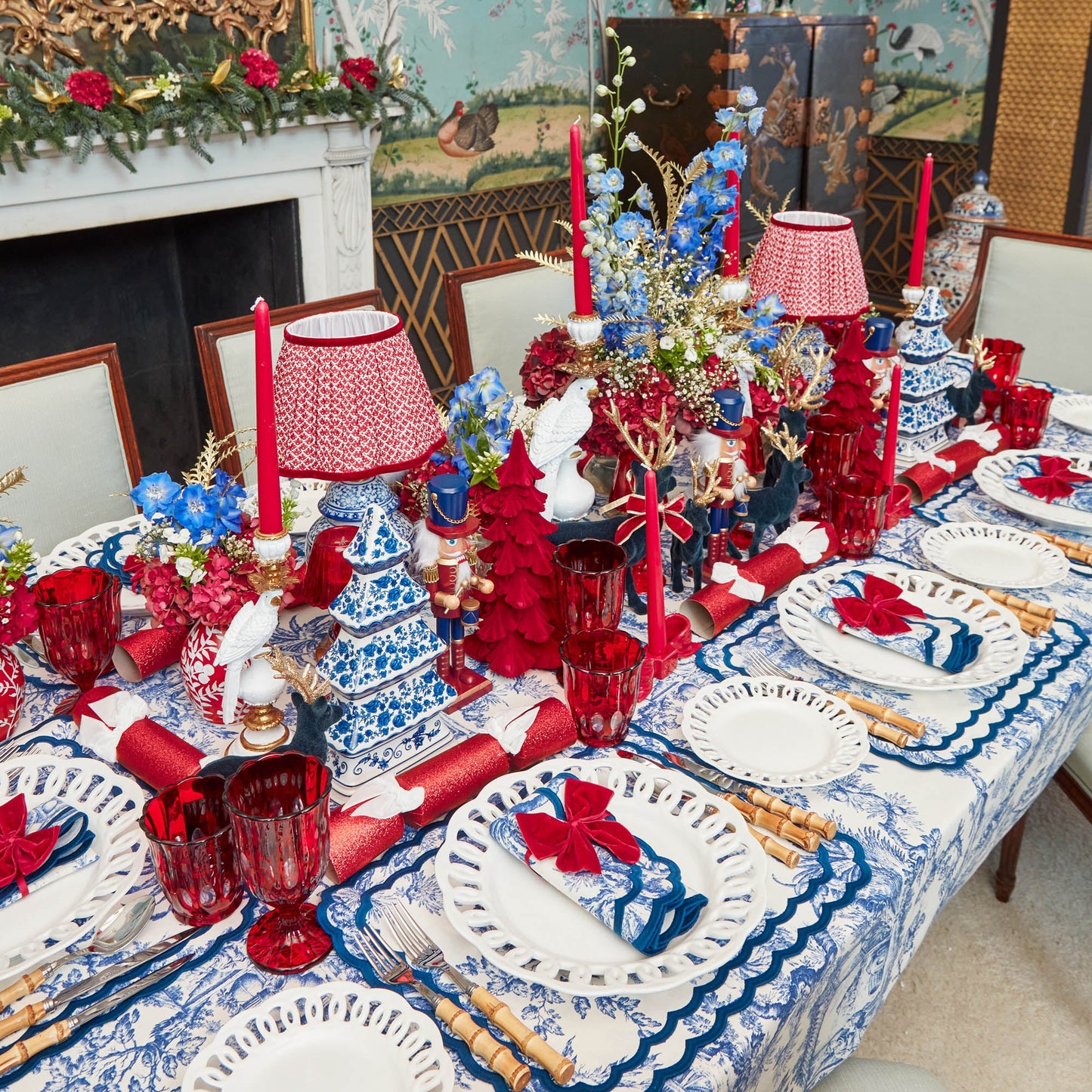 Blue Isla Toile Tablecloth