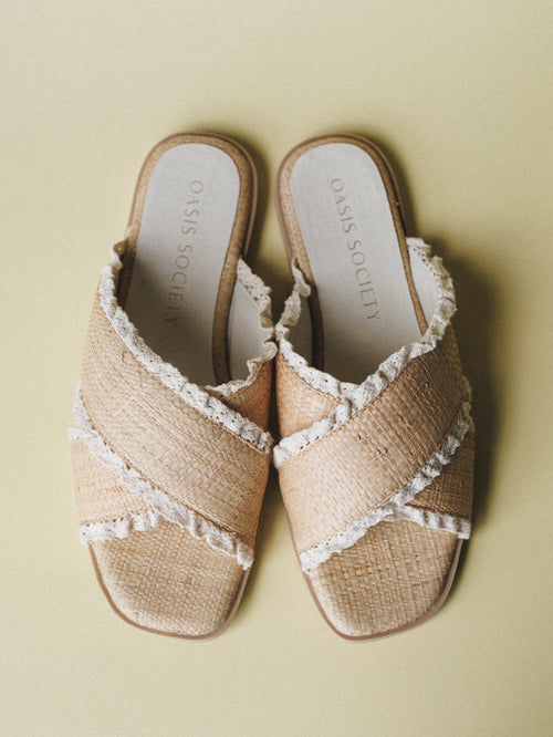 Allie Flat Sandal  - Natural