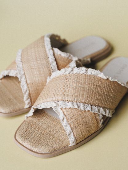 Allie Flat Sandal  - Natural