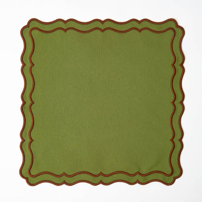 Green & Chocolate Katherine Napkins (Set of 4)