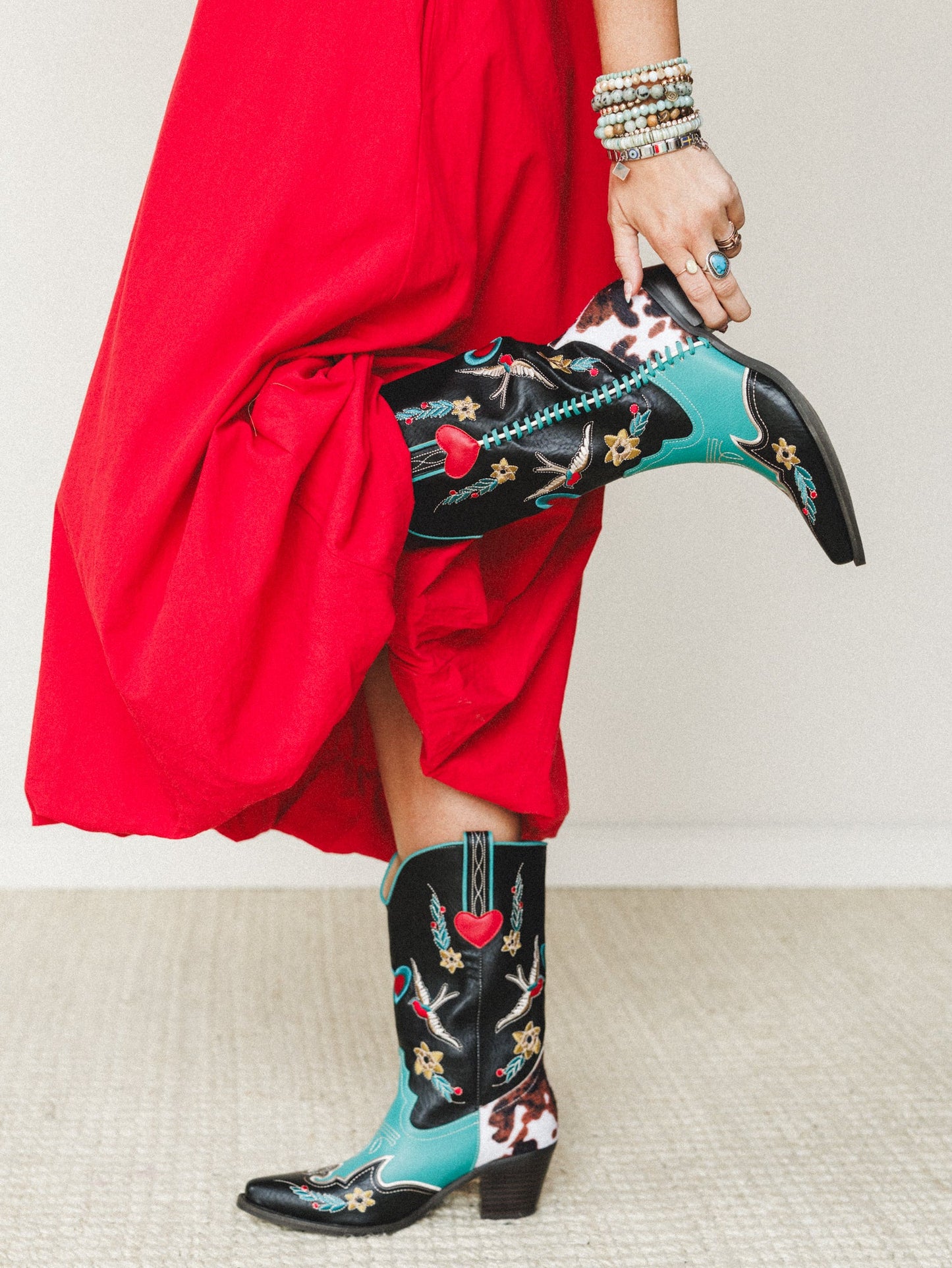 Elsie Bootie - Black Turquoise