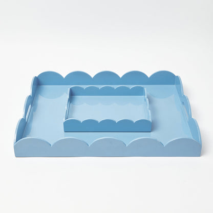 Blue Lacquer Scalloped Tray