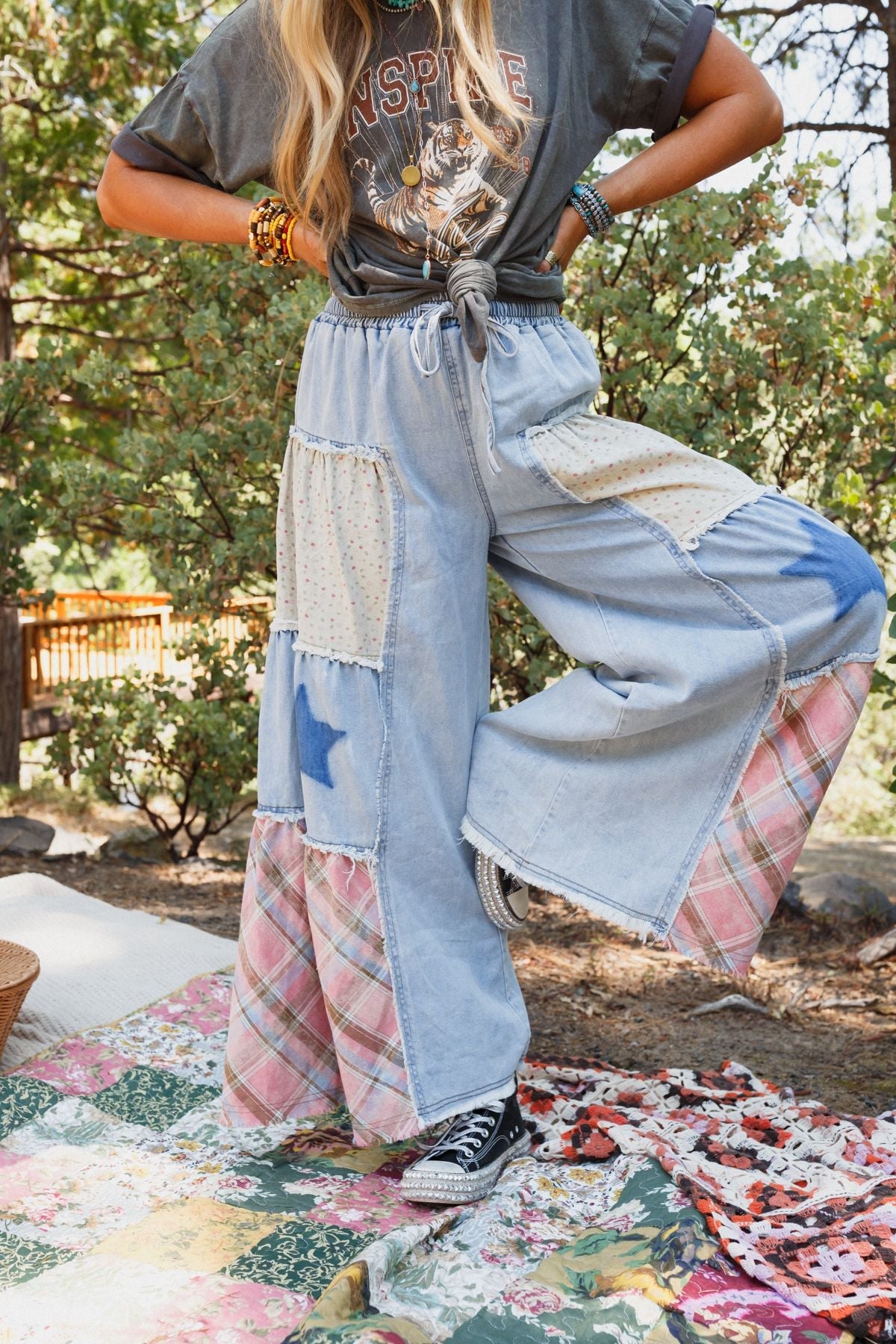 Coastal Chill Wide Leg Pants - Denim Multi - Pre Order