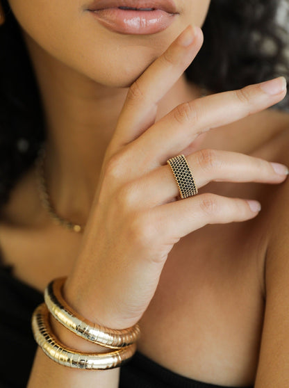 18k Liquid Gold Gold Plated Bracelet Set