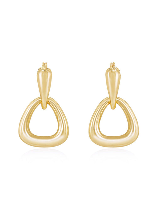 18K Baby Double Dangle Hoop Gold Plated Earrings
