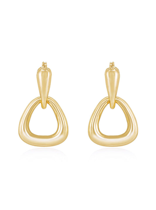 18K Baby Double Dangle Hoop Gold Plated Earrings