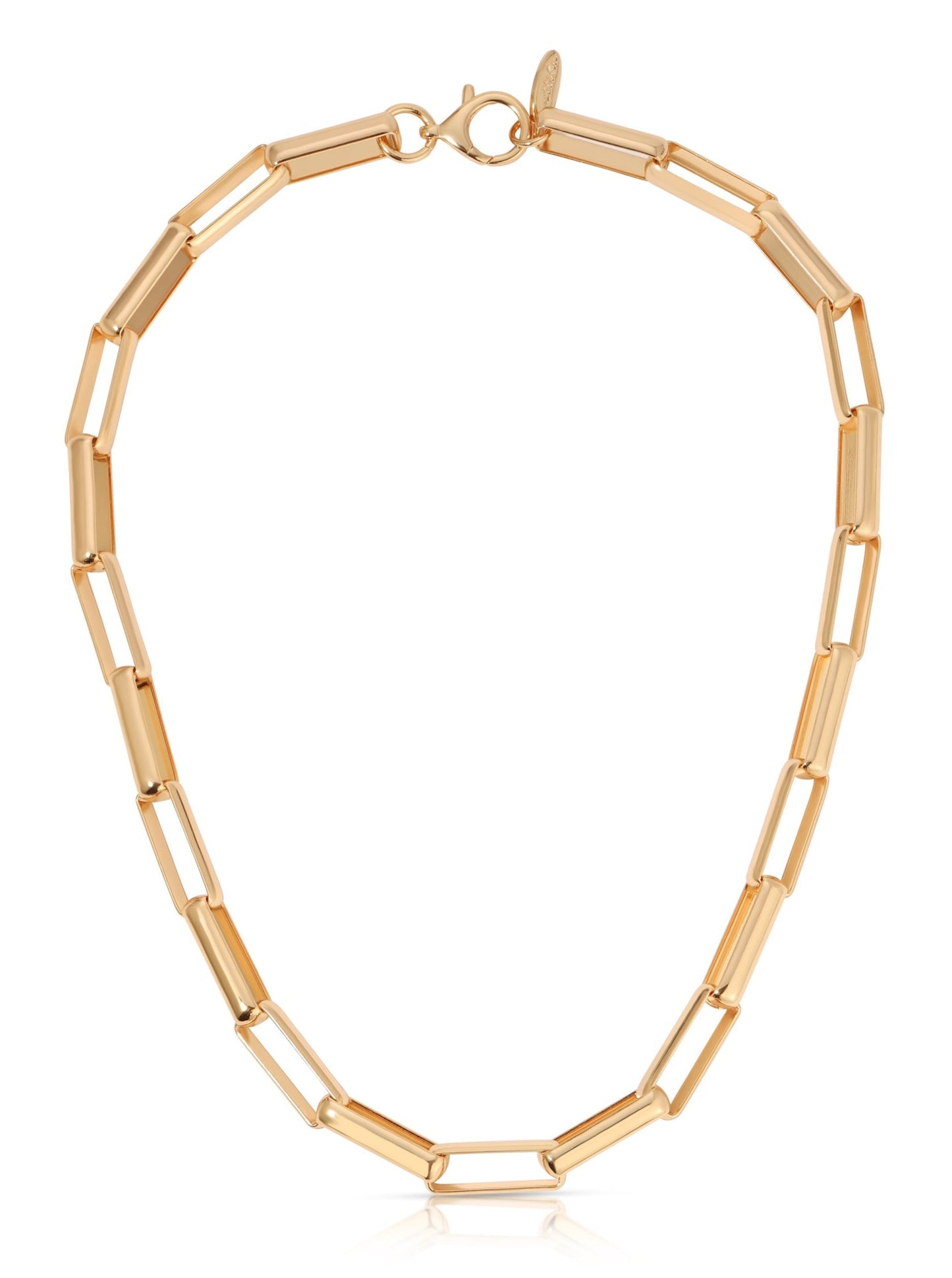 18k Gold Plated Rectangular Link Necklace