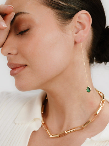 18k Gold Plated Rectangular Link Necklace